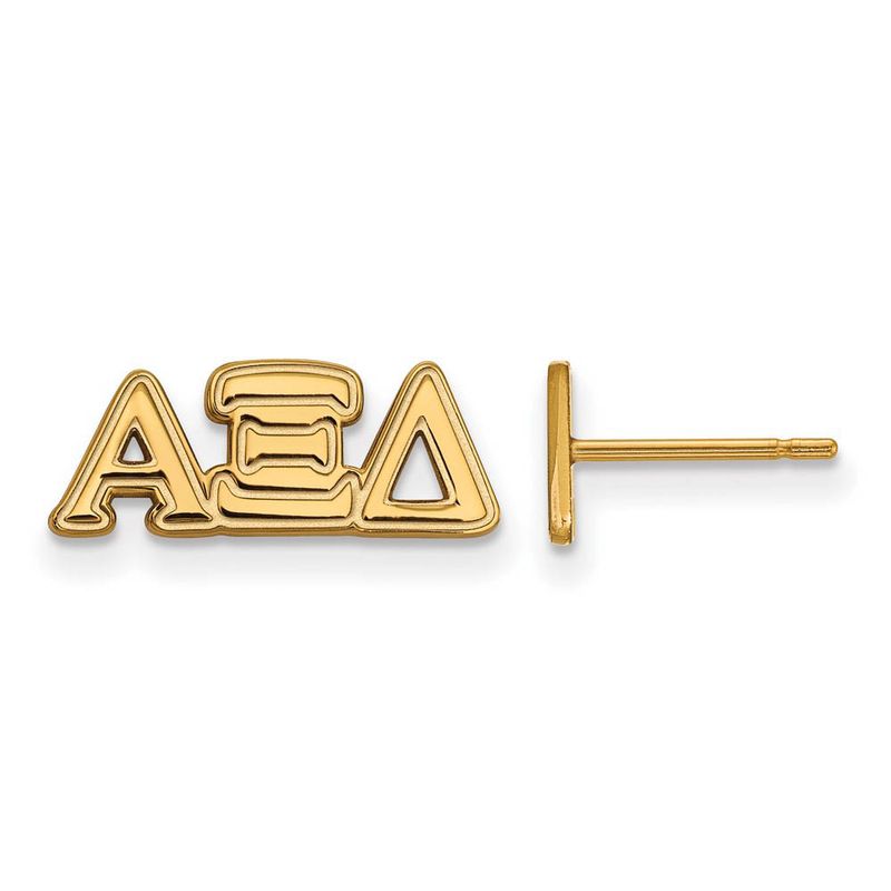 14k Plated Silver Alpha Xi Delta Xs Greek Letters Post Earrings